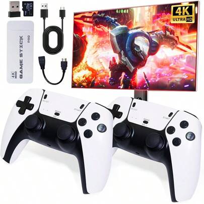 M15 Consola Retro Game Stick 4k M15 de 20.000 Juegos, 23 Emuladores Clásicos, Control Dual Inalámbrico, 4K, Regalo de Cumpleaños Meses sin Intereses