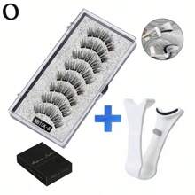 3D Natural Magnetic Eyelashes, With 5 Magnetic Eyelashes, Shipping Box, Handmade Eyelashes, Fake Gift, Reusable Holder, Drop Magne T6N2