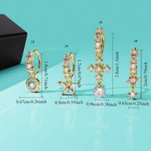 1pc Adjustable Nose Piercing Crstal Cross & Butterfly Nose Ring