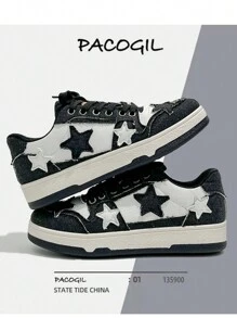 New Fashionable Star Printed Casual Sneakers, Suitable For Youths, Recommend Ordering One Size Up (Shoes Run Small)