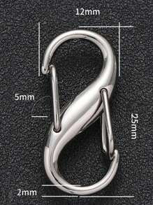 1/5/10pcs Chain Buckle Climbing Hiking Quilt Quilt Spring Symbol S-Shaped Spring Eight Characters Quilt Anti-Theft Duffle Bag Key Adjustment Hook Double Lock Double Lock Portable Tool - Silver - View 1