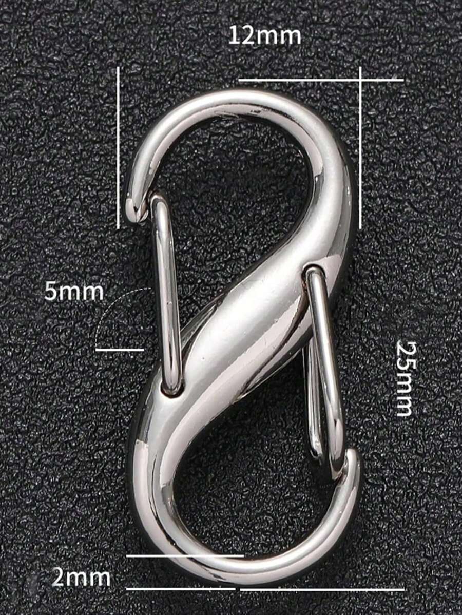 1/5/10pcs Chain Buckle Climbing Hiking Quilt Quilt Spring Symbol S-Shaped Spring Eight Characters Quilt Anti-Theft Duffle Bag Key Adjustment Hook Double Lock Double Lock Portable Tool - Silver - View 1