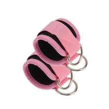 Widerstandsband zum Umwickeln des Knöchels, Handgelenkmanschette mit Polsterung, verstellbarer Schultergurt, Hüftkick-D-Ring für Kabelzugmaschine, Fußtrainingsunterstützung im Fitnessstudio, 1 Paar