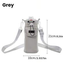 `1PC Nylon Water Bottle Carrier With Adjustable Shoulder Strap, Insulated Outdoor Hiking Camping Travel Accessory With Zippered Pocket - Multicolor - View 10