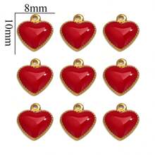20pcs Stainless Steel Gold Plated Heart Drop Oil Small Pendant, DIY Earrings Necklace, Clothing, Bracelet Jewelry Accessories