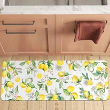 1/2pcs Spring Artistic Yellow Lemon Pattern Kitchen Rug Set, Non-Slip Absorbent Washable Polyester Carpet, Machine Washable, Suitable For Living Room, Bedroom, Hallway, Laundry Room, Home Decor - Multicolor - View 7