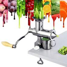 kangten Manual Juicer Tool, Fruit & Vegetable Squeezer, Stainless Steel Juicer - Silver - View 2