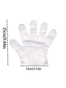 100 قطعة/عبوة قفازات بلاستيكية فردية قابلة للتخلص منها آمنة للاستخدام مع الأطعمة، مقاس عام، للتعامل مع الأطعمة والطهي والخدمات المنزلية وتصفيف الشعر (بلاستيك بولي إيثيلين)