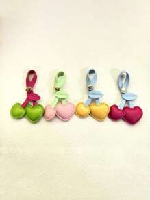 1pc Creative Cherry Keychain Women Colorblock Cute Charm Bag Pendant Gift Bridesmaid Gifts - Multicolor - View 2