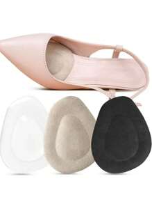 1 Pair Unisex Transparent Silicone Heel & Forefoot Cushion Pad For Comfy & Fashionable Shoe Insert
