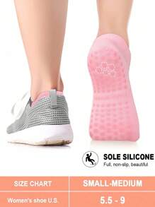 4 Pairs Women Yoga Socks With Non-Slip Grip, Suitable For Pilates, Pure Ballet, Dance, Barefoot Exercises, Toeless Non-Slip Socks, Elastic Sports Socks - Multicolor - View 9