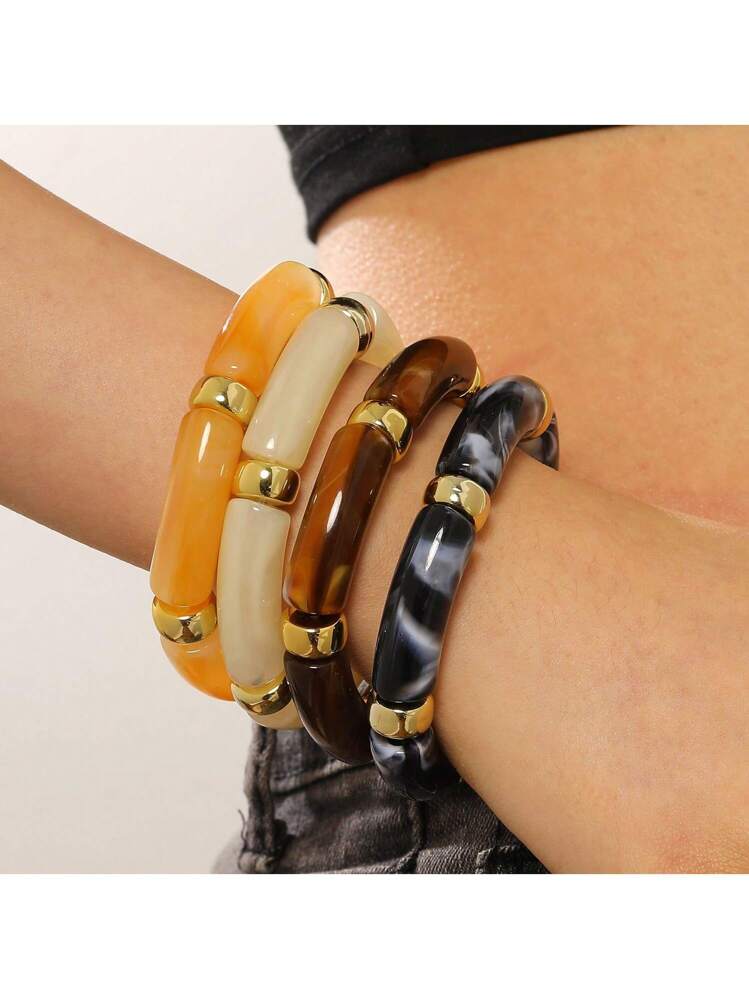 Set Di 4 Bracciali Da Braccio Superiori Dorati Regolabili – Aperti, In Lega, Per Donna, Minimalisti E Versatili Per Ogni Occasione