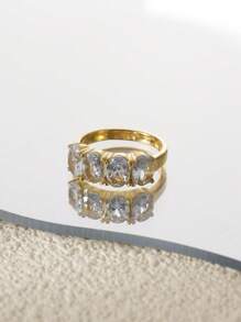 4 pièces Bagues zirconium ovales de style rétro vintage en acier inoxydable. Convient pour le port quotidien des femmes, le Nouvel An, la Saint-Valentin, les cadeaux de vacances de style occidental, les bijoux pour amis, les fêtes, les voyages, les mamans, la Fête des Mères, les cadeaux