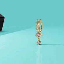 1pc Adjustable Nose Piercing Crstal Cross & Butterfly Nose Ring