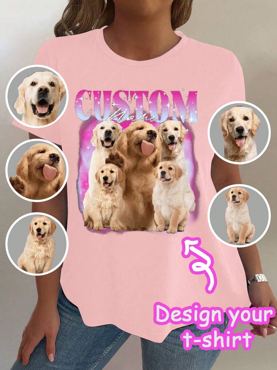 Plus Size Customized Shirt/T-Shirt, Personalized Clothing Gift For Girlfriend/Wife, Valentine's Day Present, Plus Size Loose Shirt, Add Your Own Text And Images