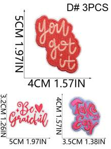 1 Set Of 3/20pcs Positive Energy Quotes Text Embroidery Patches Letters DIY Iron On Patches Sew Polyester Badge Clothing Decoration Accessories Cloth Stickers Suitable For Backpacks, Jeans, Jackets, T-Shirts, Hats, Dresses, Etc