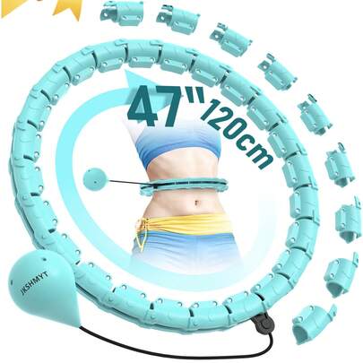  JKSHMYT Smart Weighted Circle For Adults Weight Loss, Fitness Hoop, Fit Hoop Plus Size 47 Inch Waist, 24 Detachable Links, Suitable For Women And Beginners