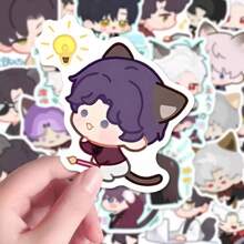 52Pcs Love And Deepspace Cat Dress Up Xavier Zayne Rafayel Ralayo Sylus Stickers Computer Phone Bicycle Sticker,School Supplies,Back To School - Multicolor - View 2