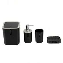 4pcs/Set Bathroom Vanity Accessories, Includes Trash Can, Soap Dish, Toothbrush Holder, Lotion Bottle, Home Bathroom Decor - Multicolor - View 2