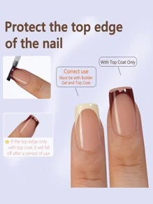 150片法式凝胶美甲贴纸。短方形美甲贴纸，软凝胶假指甲，可浸泡亚克力美甲延长贴。美甲DIY装饰，15种尺寸，按压式美甲贴纸。 - 彩色 - 查看 5