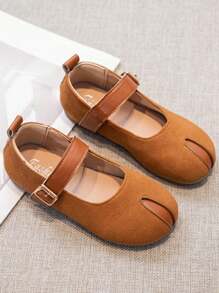 1 para dziewczęcych, prostych, modnych, jednolitych, skórzanych, płaskich butów, odpowiednich na lato