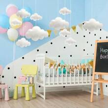 1 Stück weiße Wolken Hängdekoration, weiche Wolken Decken Dekoration geeignet für Geburtstagsfeiern, Raumdekoration, Hochzeiten, Kunstbühnen und Partyzubehör