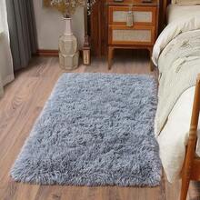 Soft Fluffy Shag Throw Area Rug, 2x4 Black, Non-Slip Bedroom, Hallways, Bedside, Dorm, Living Room - Long Shaggy Rug - 灰色 - 查看 1