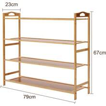 Shoe Rack,Bamboo Shoe Storage,Storage Rack,Display Stand, Shoe Shelf For Hallway,Living Room Bathroom Bedroom - 4 Tier-67 X 23 X 79cm - View 2