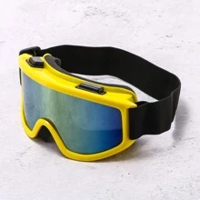 1 pereche de ochelari unisex cu ramă mare pentru PC, ochelari sport cu lentile de vedere nocturnă, ochelari de schi casual cu acoperire oglindită, potriviți pentru purtarea peste ochelari de vedere cu prescripție medicală, pentru schi, motociclete, curse off-road și sporturi în aer liber