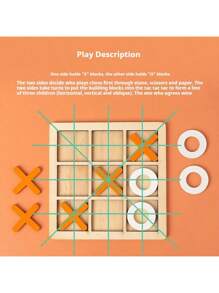 Juego de Tres en Raya de X y O de madera, juego de estrategia de tablero de mesa de 3 en raya