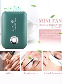 1pc USB Rechargeable Portable Mini Eyelash Fan, Bladeless Handheld Eyelash Dryer, Mini Handheld Fan Air Conditioner, Suitable For Eyelash Extension/Nail Art, Quick Dry Gel/Adhesive Nail & Eyelash Extension Kit, Indoor/Outdoor Travel/Home/Office