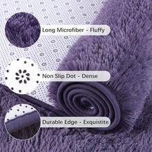 Alfombras suaves Chicrug para dormitorio y sala de estar, alfombra de felpa esponjosa de 2x6 pies, alfombra peluda para área, alfombra que no se desprende para habitación de niños, niñas, decoración del hogar, gris - Morado grisáceo - Ver 2