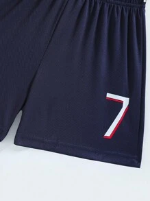 [定制] 皇马 2 件套休闲运动服速干长袖运动服套装，#7，适合足球、健身、日常穿着，名字定制 - 藏蓝色 - 查看 8