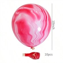10 个/包 10 英寸渐变玛瑙乳胶气球，适合生日、婚礼和派对庆祝活动 - 彩色 - 查看 3
