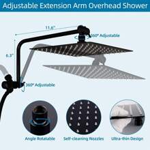 10-Inch High Pressure All Metal Rainfall Shower Head Handheld Showerhead Combo