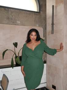 Green Midi-Party Dress - Green - View 2