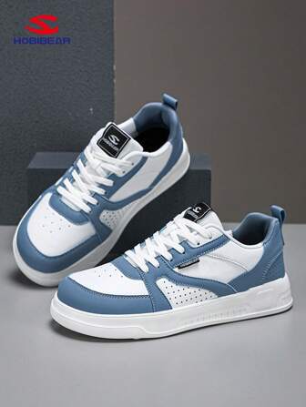 HOBIBEAR Herrsneakers, moderiktiga och bekväma skateskor med snörning, bred passform, lämpliga för vardagsbruk, sport och fitness