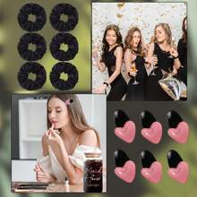 12-teiliges Brautjungferngeschenk, Brautjungfern-Antragsgeschenk, Junggesellenabschiedsgeschenke, enthalten 6 Haargummis und 6 Liebesclips für Brauthochzeitsfeiern