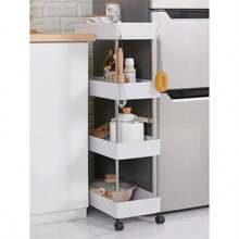 Four-Story Multifunctional Storage Rack, Crack Storage Rack, Space Saving, Convenient And Durable - White - View 2