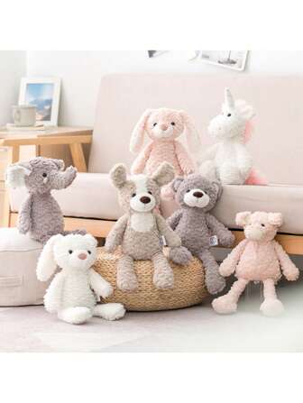 1pc 14.9 Inch White Rabbit Animal Plush Toy, Cute Soft Stuffed Animal Sleeping Pillow Toy, Christmas Stocking Stuffer Birthday Party Decoration Supplies Home Decoration