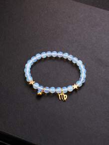 1Piece 12 Zodiac Signs Elegant Natural Gemstone Bracelet 6mm Opal Rose Quartz Watermelon Tourmaline Peach Blossom Stone Blue Apatite Red Aventurine Carnelian Rhodonite Bloodstone Rutilated Quartz Beads Girlfriend Bangles With Gold Color Stainless Steel 12 Zodiac Medallion And Vibrant Cubic Zirconia Jewelry Unique Birthday 12 Zodiac Gift For Women