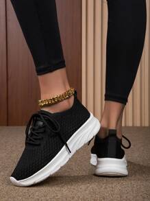 New Women's Thick Sole Athletic Sneakers, Outdoor Casual Fashion Non-Slip Sports Shoes,