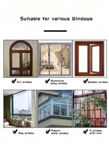 Multiple Sizes Available, Anti-Mosquito, Breathable, Easy To Install Self-Adhesive Window Screen Mesh, Suitable For Living Room And Bedroom - Black - View 11