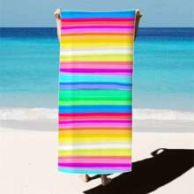 1 pieza Toalla de playa extra grande, extra grande, súper absorbente, manta de playa de fibra suave, artículo esencial de verano, a prueba de viento, a prueba de sol, playa, fiesta, viaje seco, camping, accesorio de playa, regalo de vacaciones