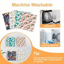 1包/2包/4包/8包瑞典厨房洗碗布 - 可重复使用纸巾，超强吸水瑞典洗碗布，无异味，不刮花，实用且印花可爱 - 彩色 - 查看 10