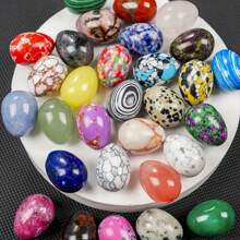 Mini Easter Egg Gemstone Easter Ornament, Pigeon Egg, Egg, Bird Egg Suitable For Home Decoration, Room Decoration, Basket Filling, Easter Gift Decoration Easter Egg (Color Random)