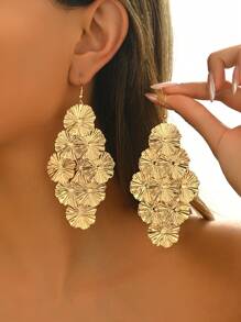 1 Cặp Bông tai dài nhiều lớp thiết kế tua rua thời trang thanh lịch mới - Vàng - Xem 4