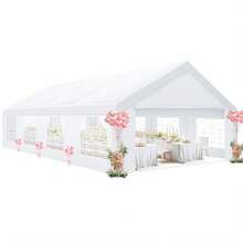 tooluck 20x30ft Party Tent Heavy Duty Canopy Tent With 6 Removable Sidewalls  4 Built-In Sandbag Commercial Wedding Large Gazebo UV 50+ Waterproof White Pavilion - White - View 1