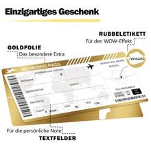 Hxezoc Thẻ lên máy bay cào AEROPLANE được cá nhân hóa, Kỳ nghỉ bất ngờ, Kỳ nghỉ, Quà tặng sinh nhật, Thẻ lên máy bay giả, Tiết lộ chuyến du lịch bất ngờ - Vàng - Xem 3