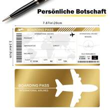 Hxezoc Thẻ lên máy bay cào AEROPLANE được cá nhân hóa, Kỳ nghỉ bất ngờ, Kỳ nghỉ, Quà tặng sinh nhật, Thẻ lên máy bay giả, Tiết lộ chuyến du lịch bất ngờ - Vàng - Xem 2